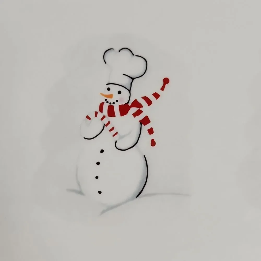 🔹️Williams Sonoma Ivory & Red Snowmen Chef Serving Platter